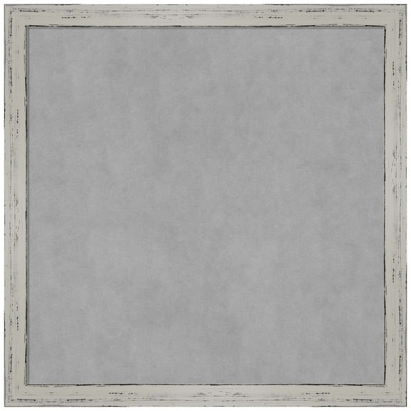 Amanti Art Shiplap White Narrow Framed Magnetic Board 13 x 13 in.