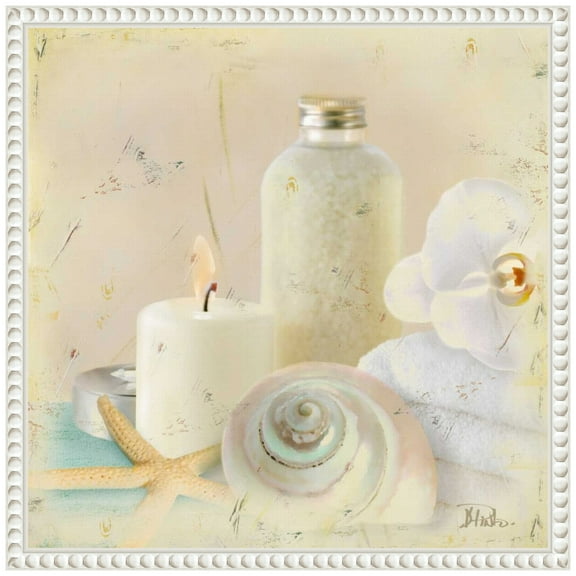 Amanti Art Silver Bath I Framed Canvas Wall Art Print