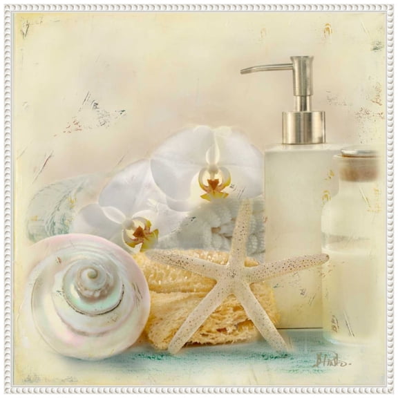 Amanti Art Silver Bath II Framed Canvas Wall Art Print