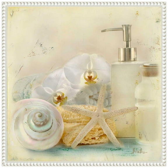 Amanti Art Silver Bath II Framed Canvas Wall Art Print