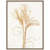 Amanti Art Silvergrass and Mustard Bouquet Framed Canvas Wall Art Print