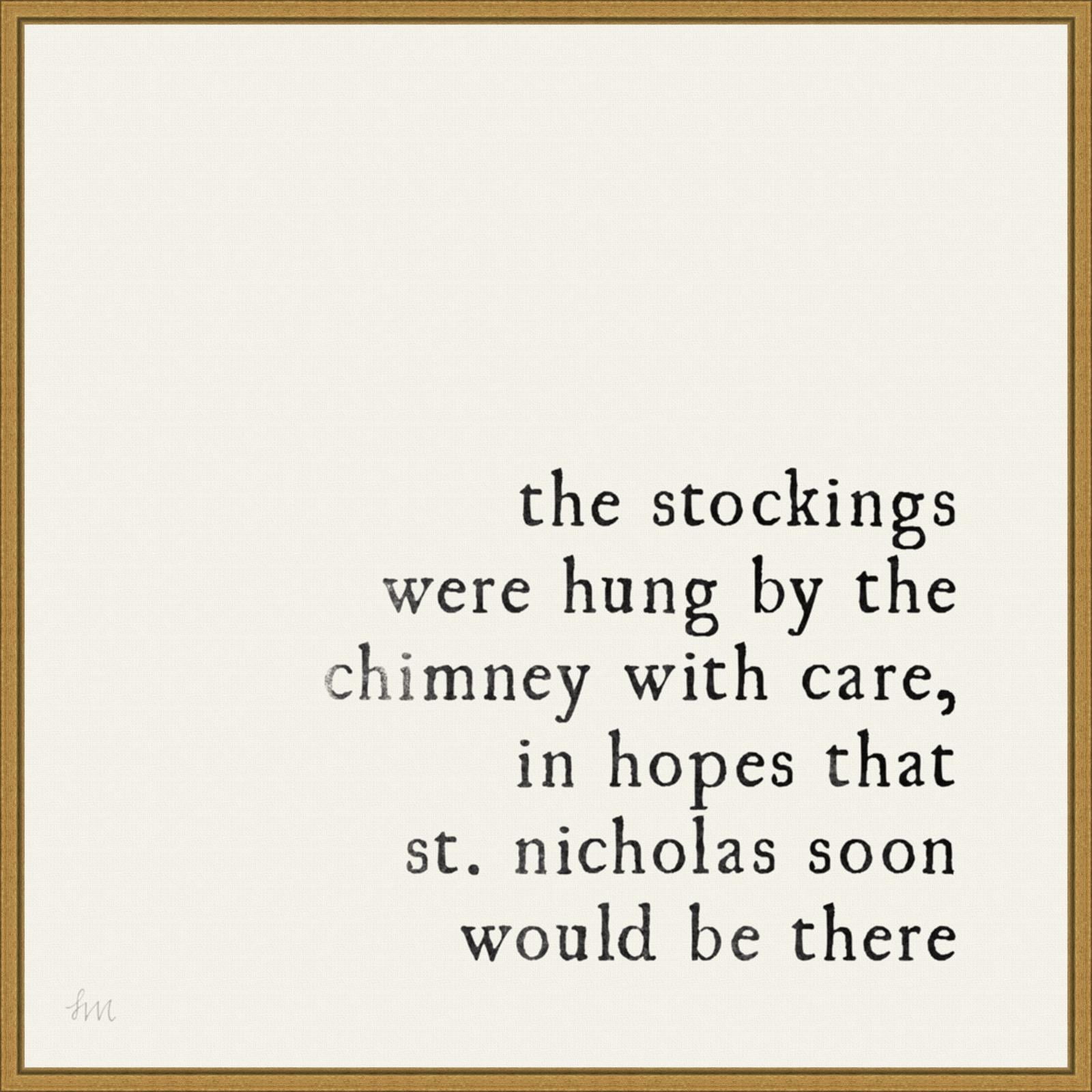 22" x 22" Simple Christmas II Cream Framed Wall Canvas - Amanti Art