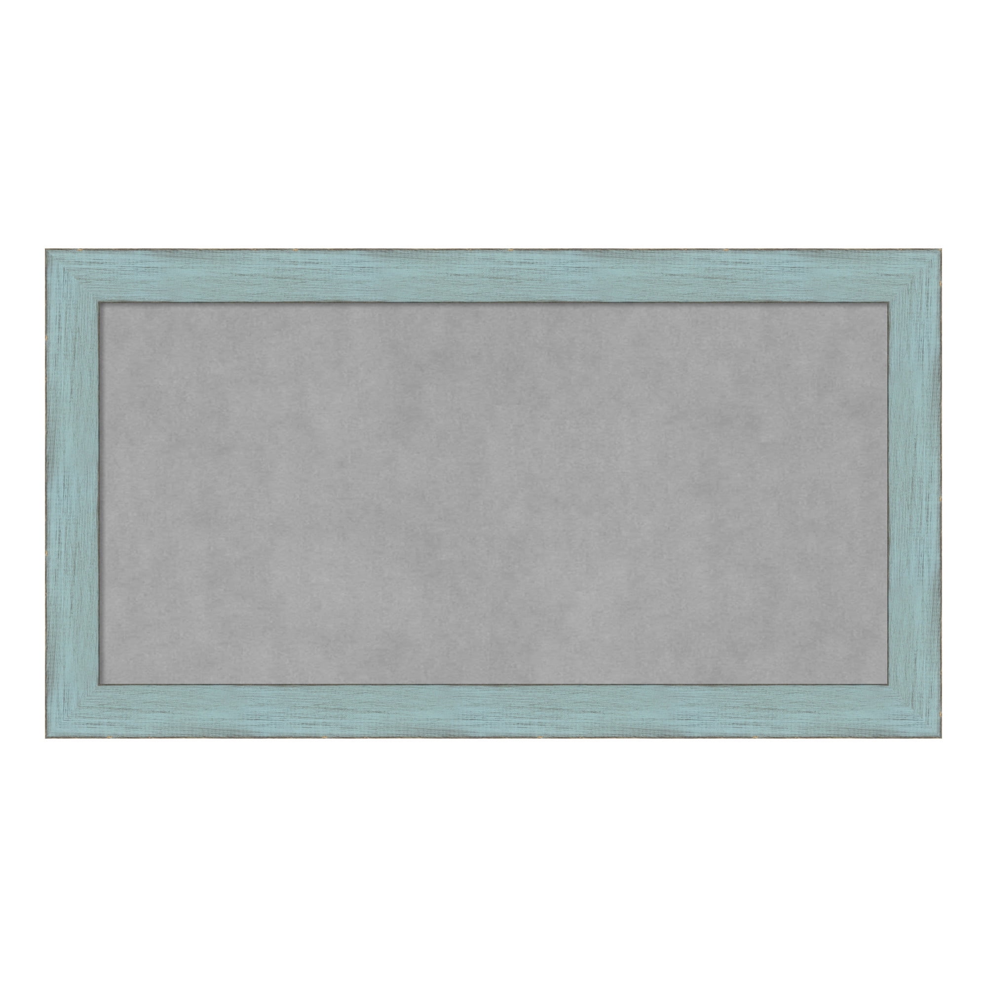 Sky Blue Rustic Framed Magnetic Board with Steel Surface