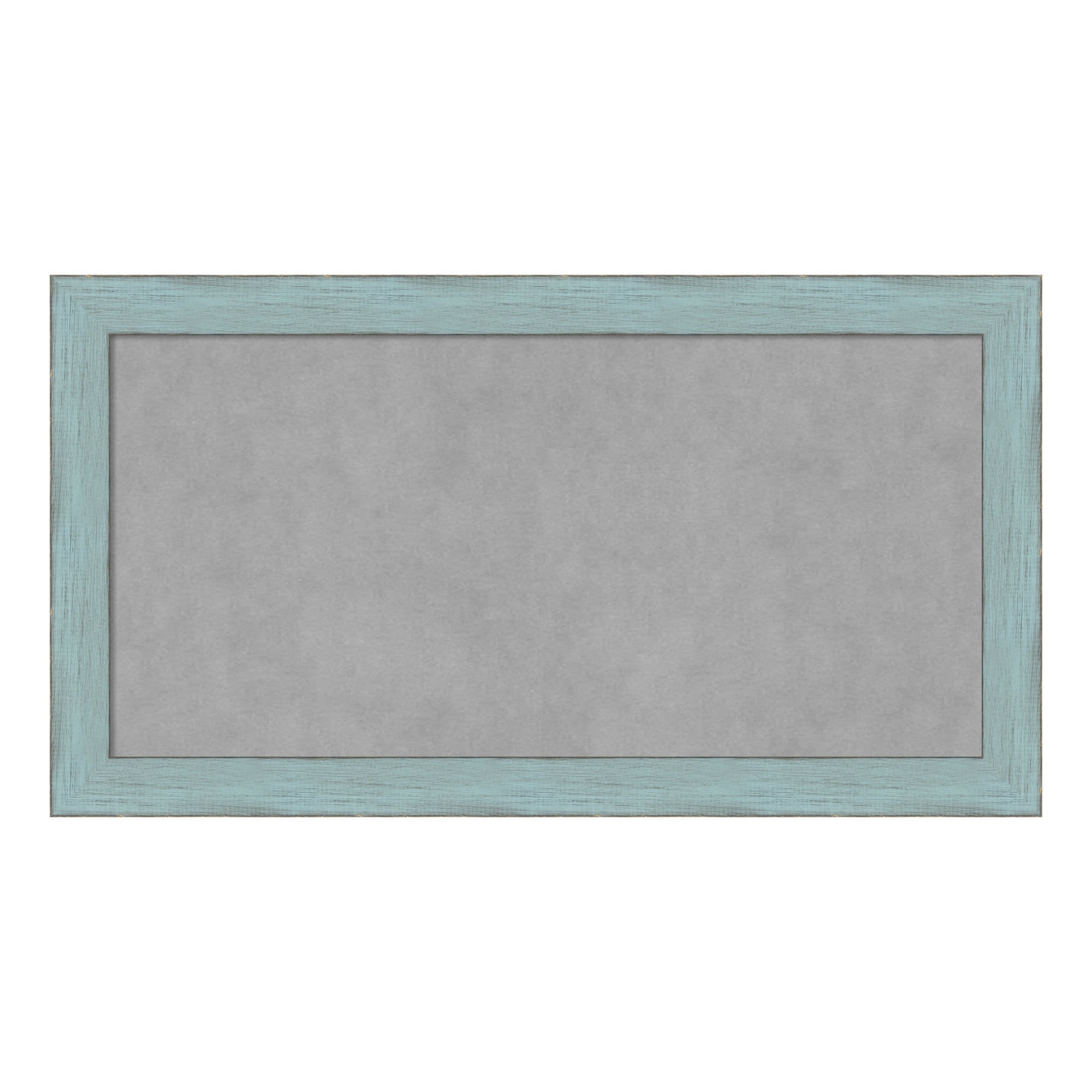 Sky Blue Rustic Framed Magnetic Board with Steel Surface