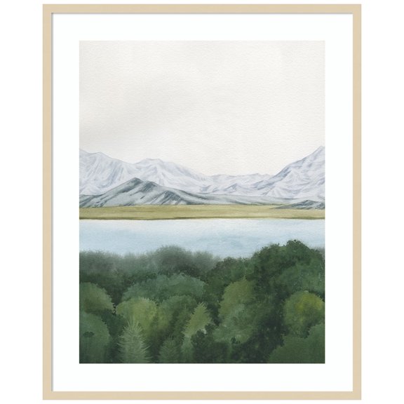 Amanti Art Soft Glacial Lake I Wood Framed Wall Art Print