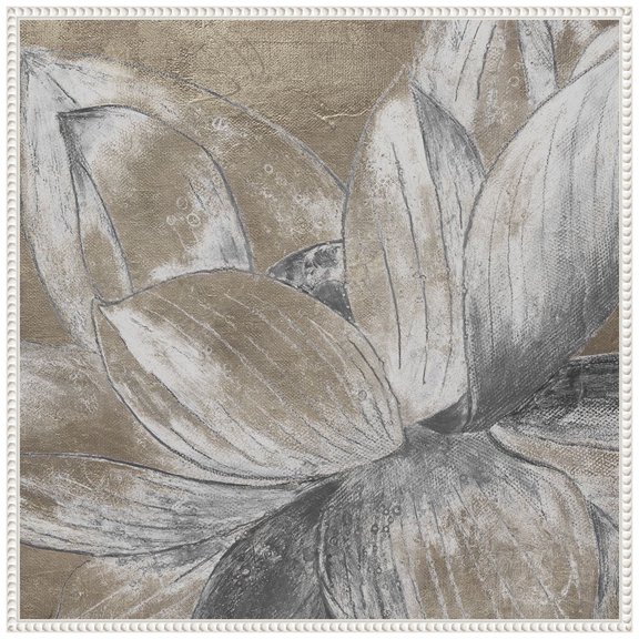 Amanti Art Soft Lotus Blossom Framed Canvas Wall Art Print