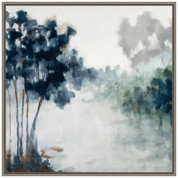 Amanti Art Soft Winter Light and Trees Framed Canvas Wall Art Print