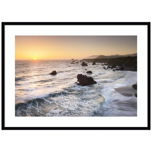 Amanti Art Sonoma Beach Sunset Wood Framed Wall Art Print