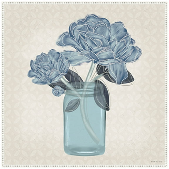 Amanti Art Splendid Blue Bouquet II Framed Canvas Wall Art Print