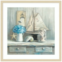 Amanti Art Summer House Square Wood Framed Wall Art Print