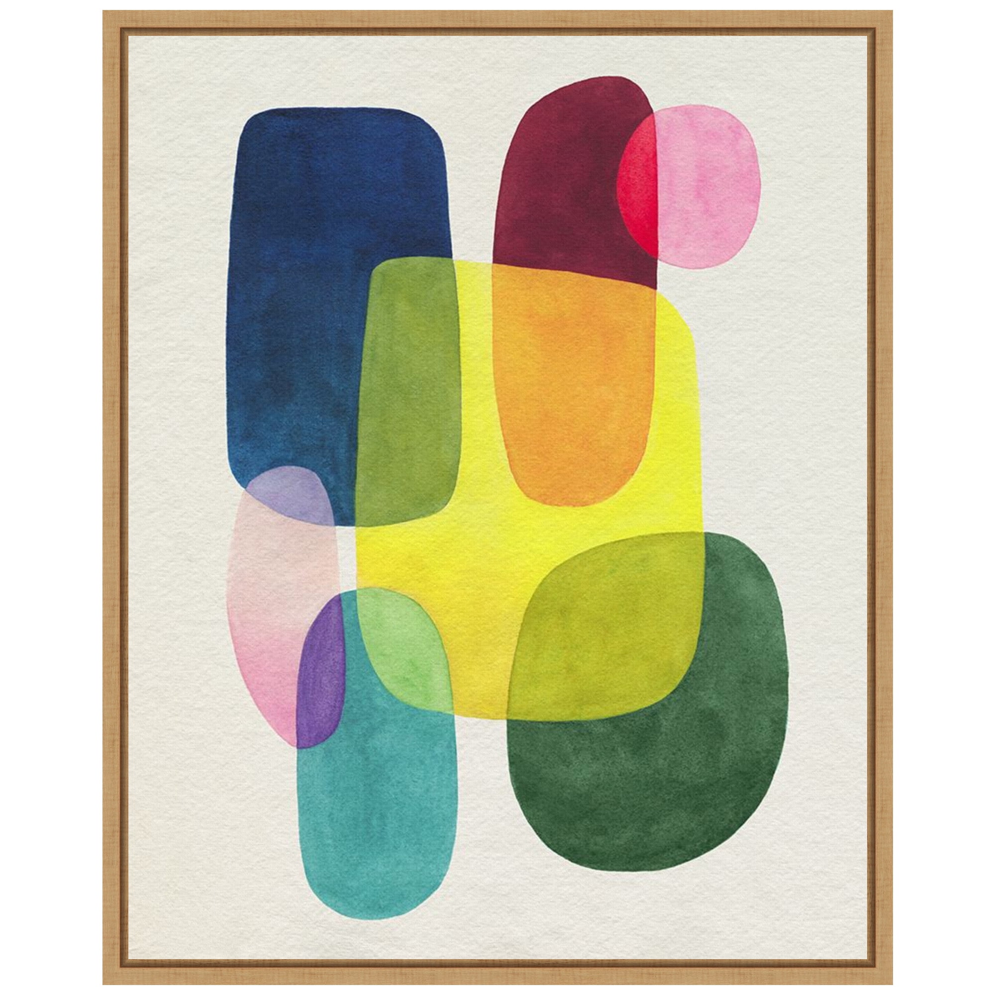 Sunlit Spectrum II Abstract Canvas Print with Maple Frame