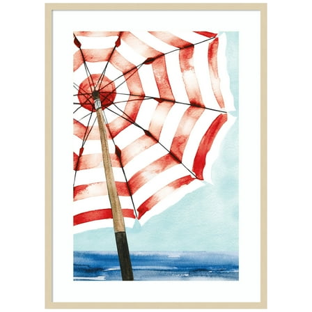 Amanti Art Surf and Sun I Red Wood Framed Wall Art Print