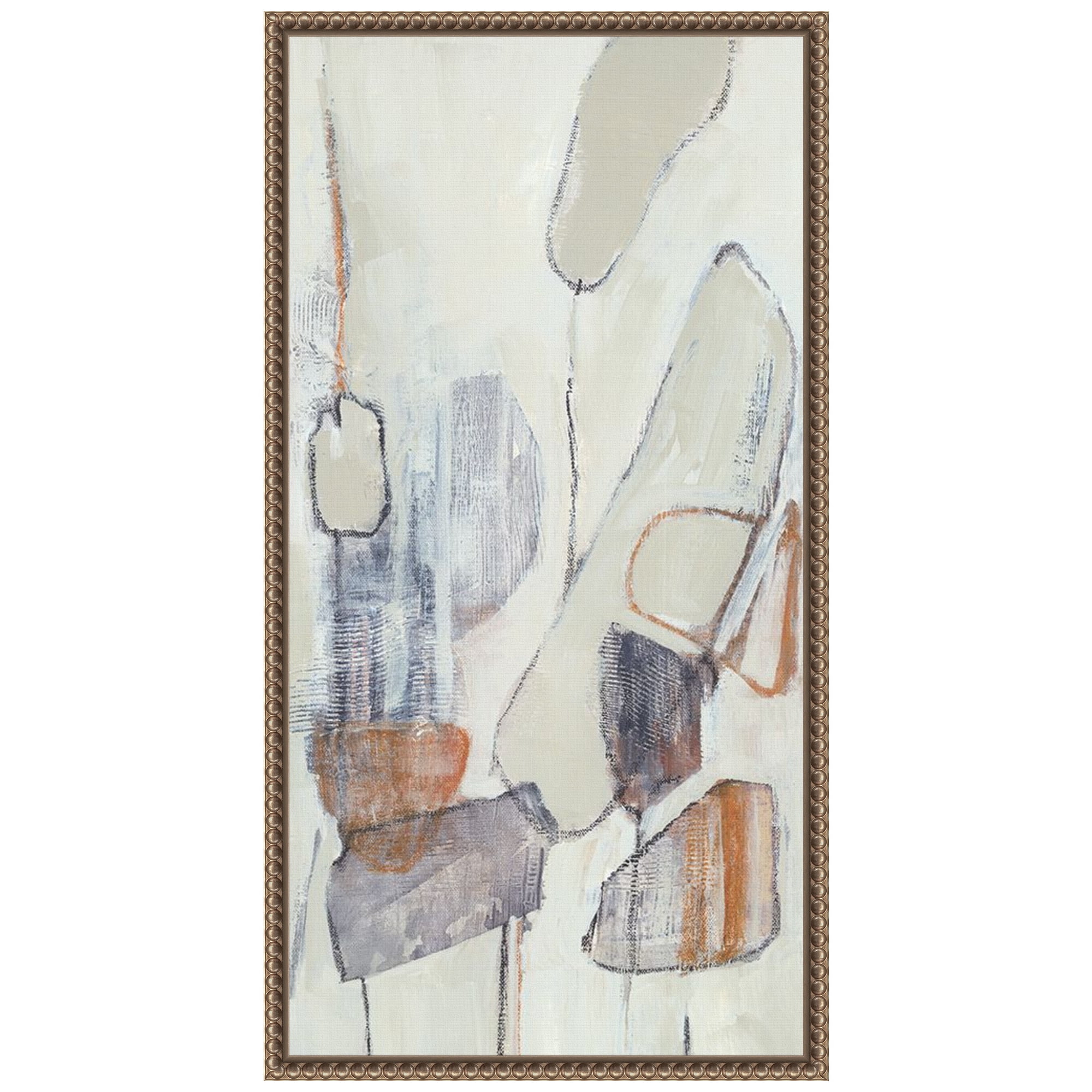 Textured Harmony Abstract Canvas Print with Bronze Floater Frame
