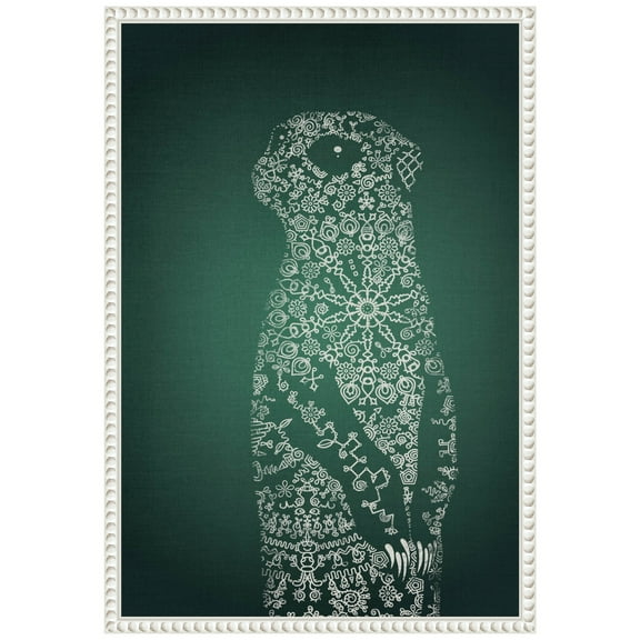 Amanti Art The Emerald Meerkat Framed Canvas Wall Art Print