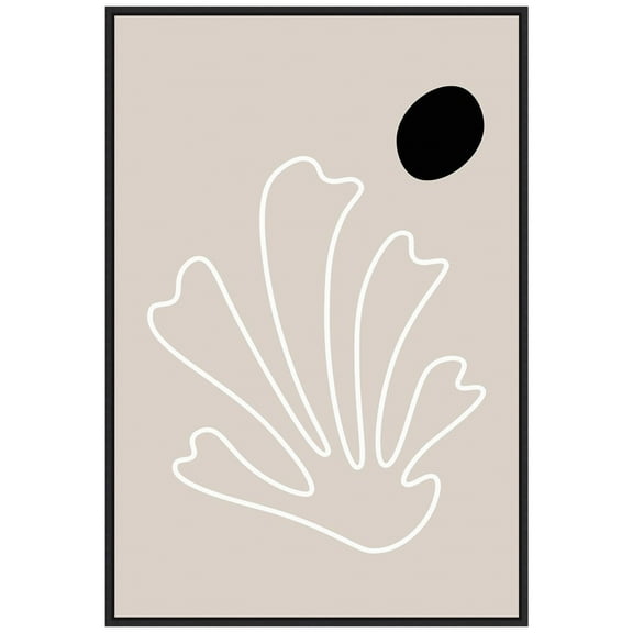 Amanti Art The Leaf 2 Framed Canvas Wall Art Print