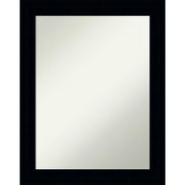 Amanti Art Tribeca Black Wood Framed Non-Beveled Bathroom Vanity Wall Mirror - 22 x 28 in