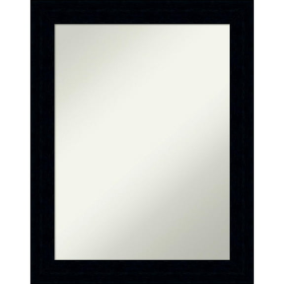Amanti Art Tribeca Black Wood Framed Non-Beveled Bathroom Vanity Wall Mirror - 22 x 28 in