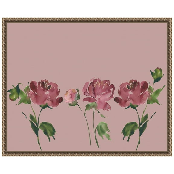 Amanti Art Trio Of Peony Blossoms Framed Canvas Wall Art Print