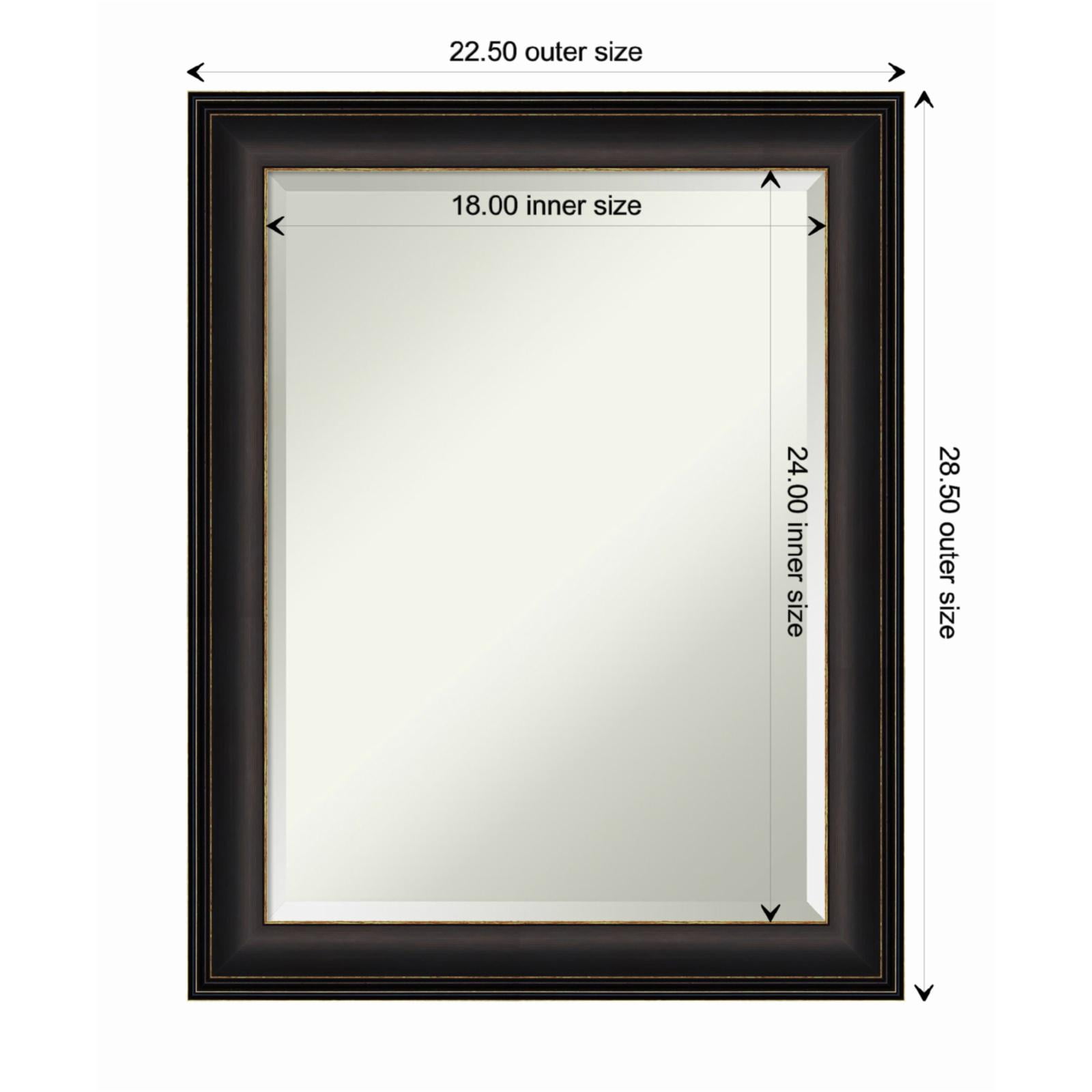 22.5" x 28.5" Bronze Framed Rectangular Wall Mirror