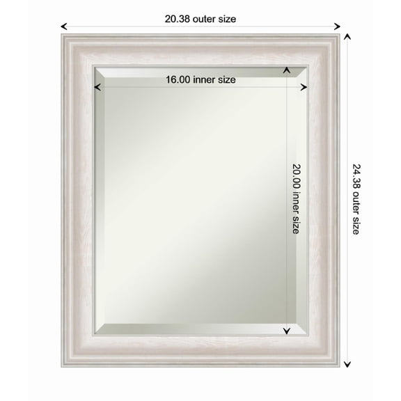 Amanti Art Trio White Wash Silver Framed Wall Mirror - 20.38 x 24.38 in