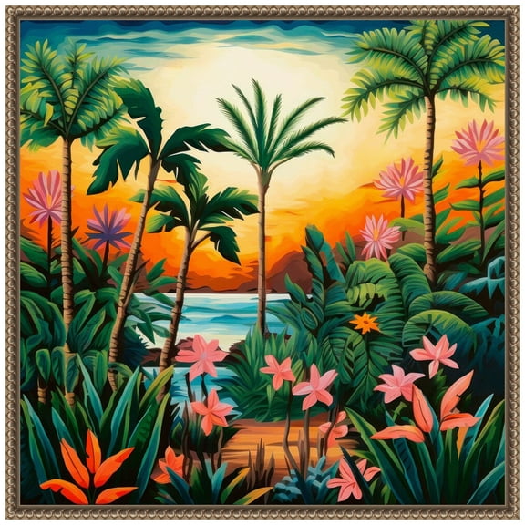 Amanti Art Tropical Paradise Dreams IV Framed Canvas Wall Art Print