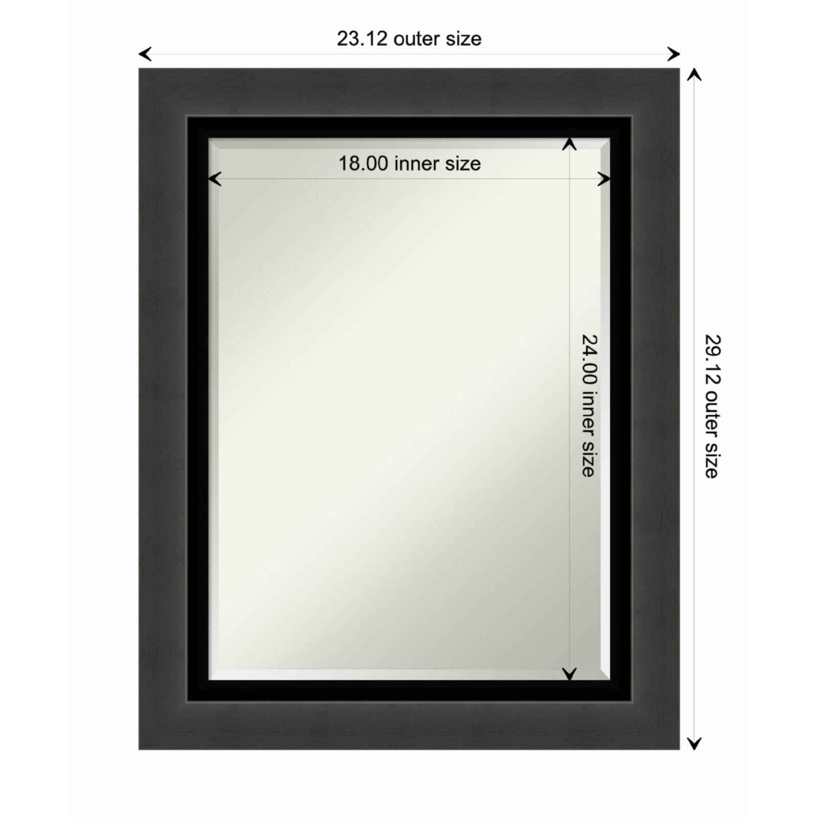 Tuxedo Black Medium Rectangular Polystyrene Framed Decorative Mirror