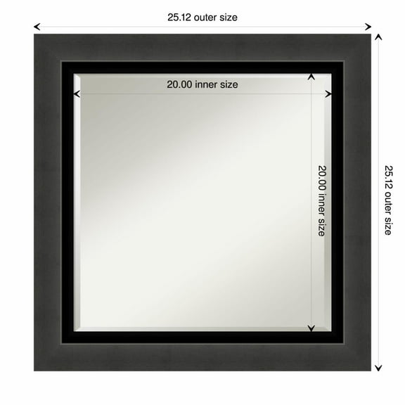 Amanti Art Tuxedo Black Framed Wall Mirror - 21.12 x 25.12 in