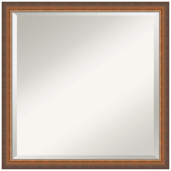 Amanti Art Two Tone Bronze Copper Beveled Wood Bathroom Wall Mirror