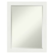 Amanti Art Vanity White Narrow Framed Bathroom Vanity Mirror