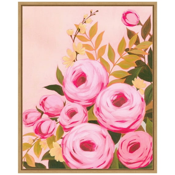 Amanti Art Vibrant Roses II Framed Canvas Wall Art Print