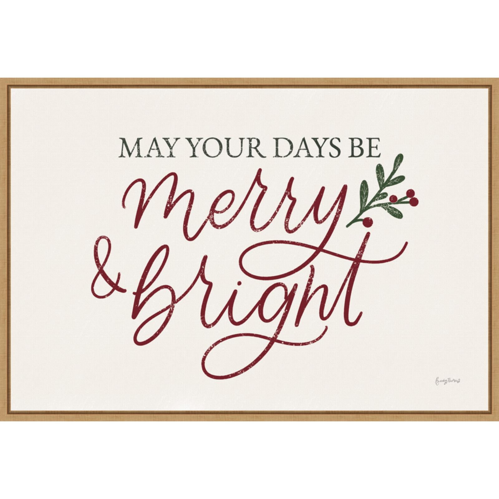 Vintage Christmas Red Framed Canvas Wall Art Print