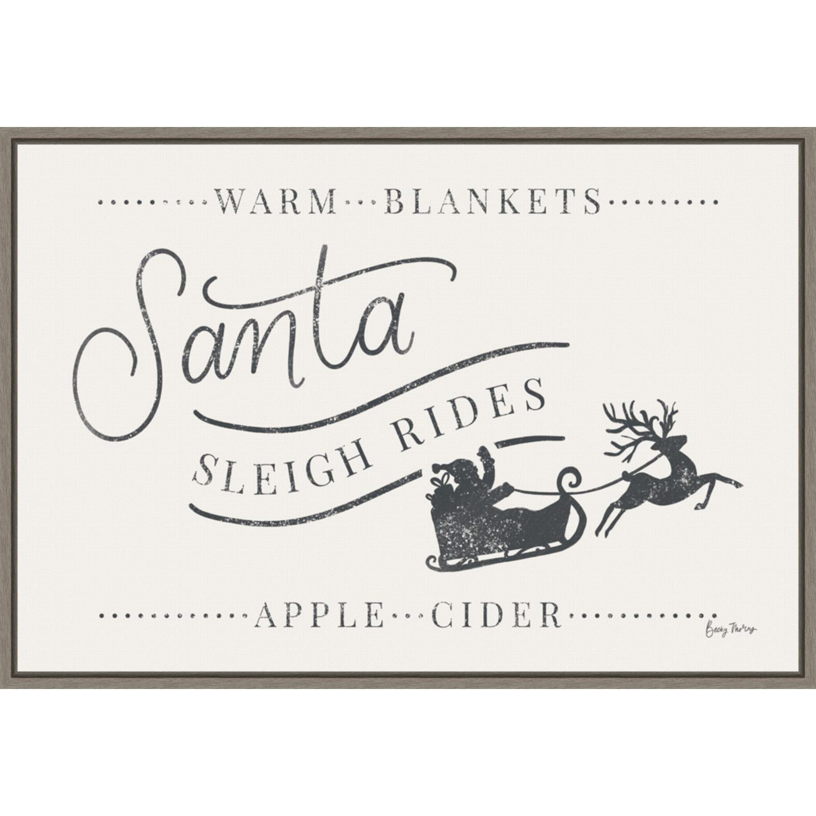 Vintage Christmas VI Framed Canvas Wall Art Print