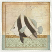 Amanti Art Vintage Fish I Framed Canvas Wall Art Print