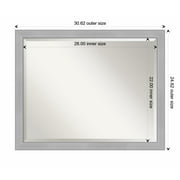 Amanti Art Vista Brushed Nickel Narrow Framed Wall Mirror - 18.62 x 22.62 in