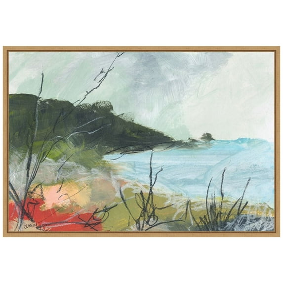 Amanti Art Wandering Water No. 2 Framed Canvas Wall Art Print