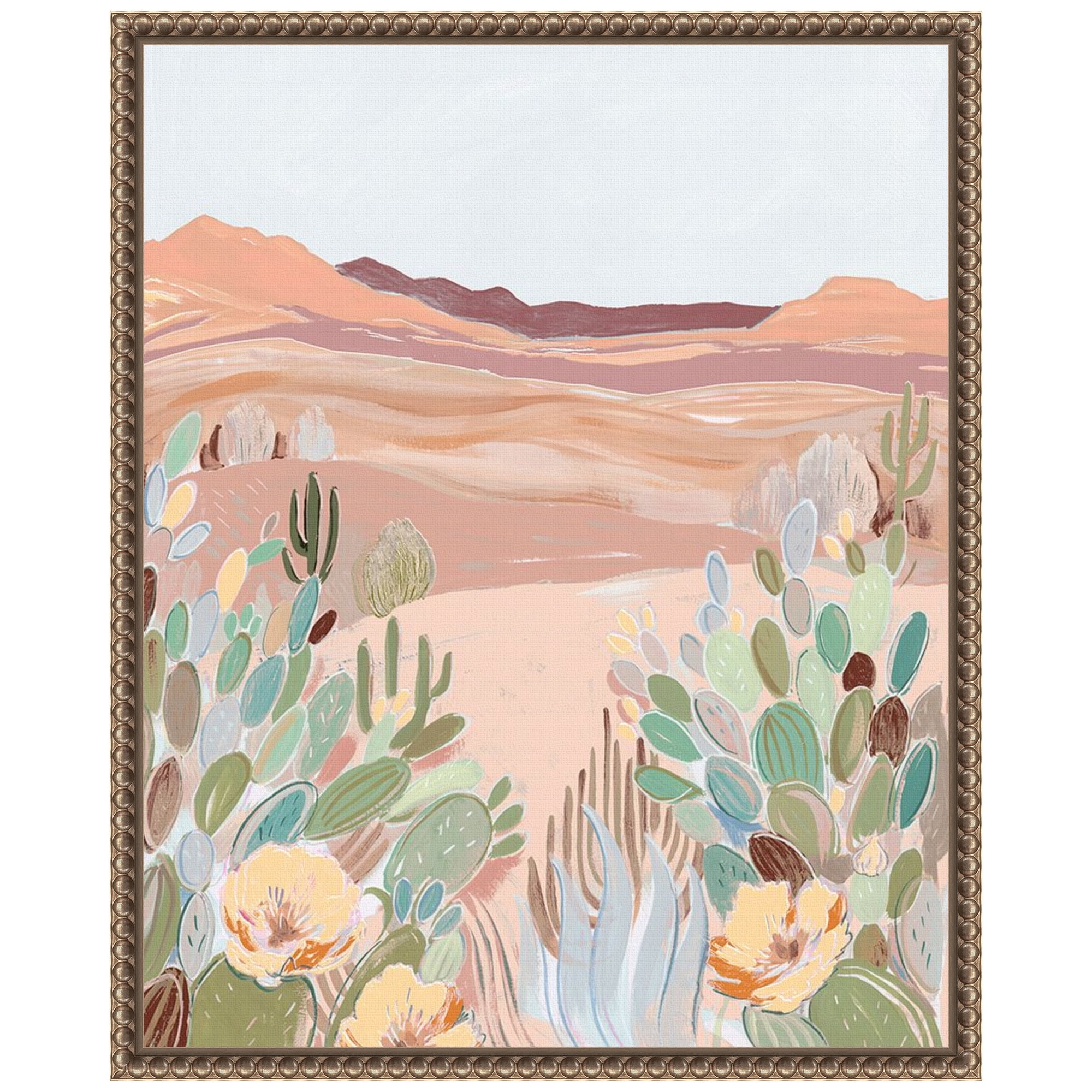 Warm Sunbaked Desert II Bronze Framed Canvas Wall Art