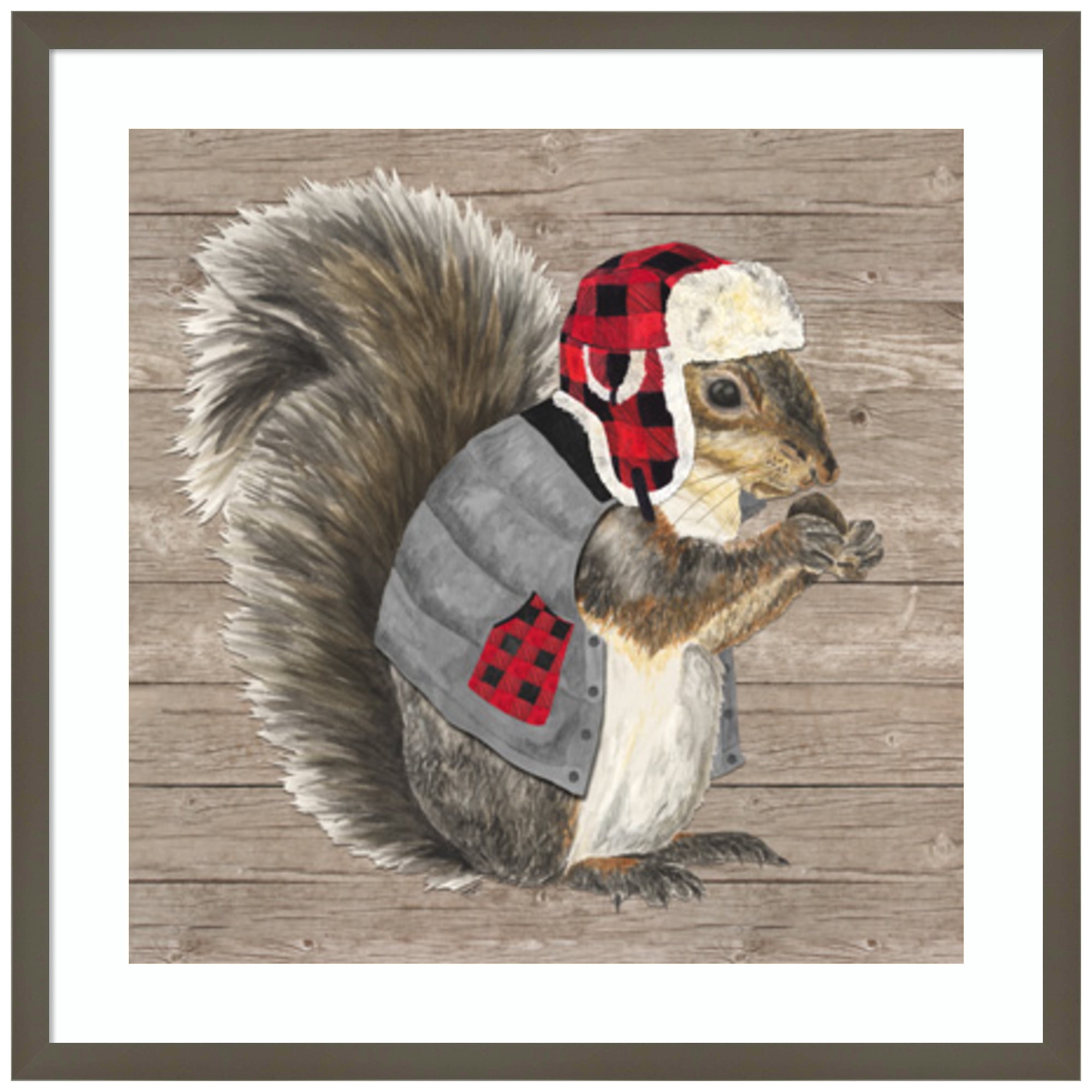 Warm in the Wilderness Squirrel Graphic Art in Silver Frame