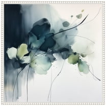 Amanti Art Watercolor Green Petal Symphony I Framed Canvas Wall Art Print