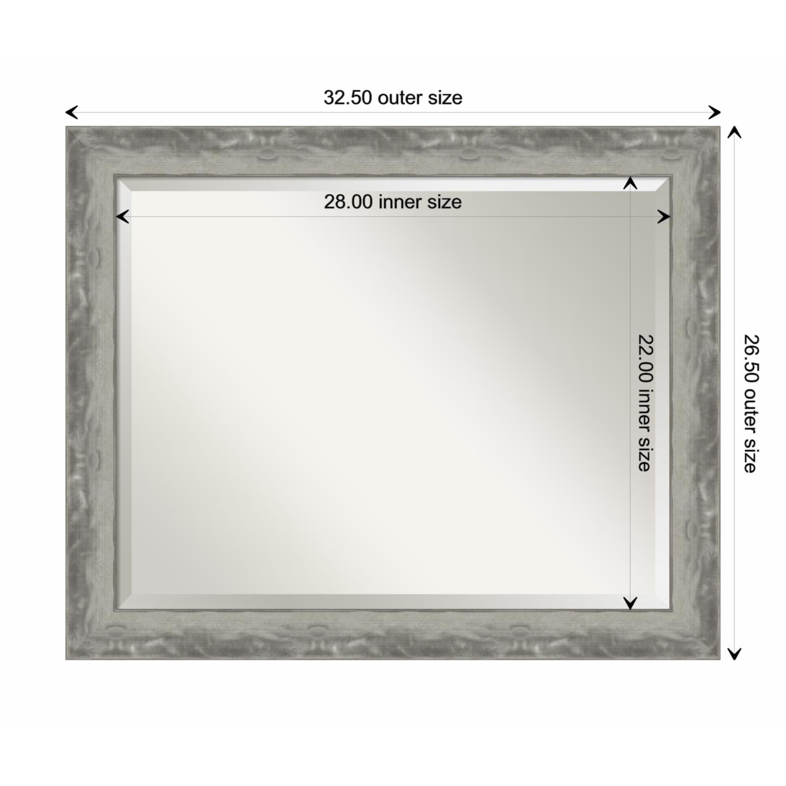 Waveline Silver Full-Length Rectangular Bathroom Mirror