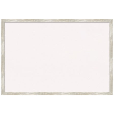 Amanti Art White Cork Board Framed Crackled Metallic Narrow Bulletin Board 38 in. x 26 in.