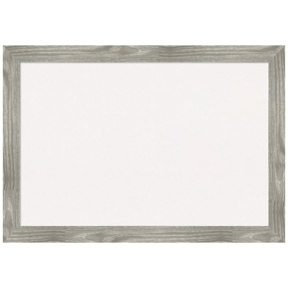 Amanti Art White Cork Board Framed Dove Greywash Square Bulletin Board 27 in. x 19 in.