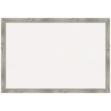 Amanti Art White Cork Board Framed Dove Greywash Square Bulletin Board 39 in. x 27 in.
