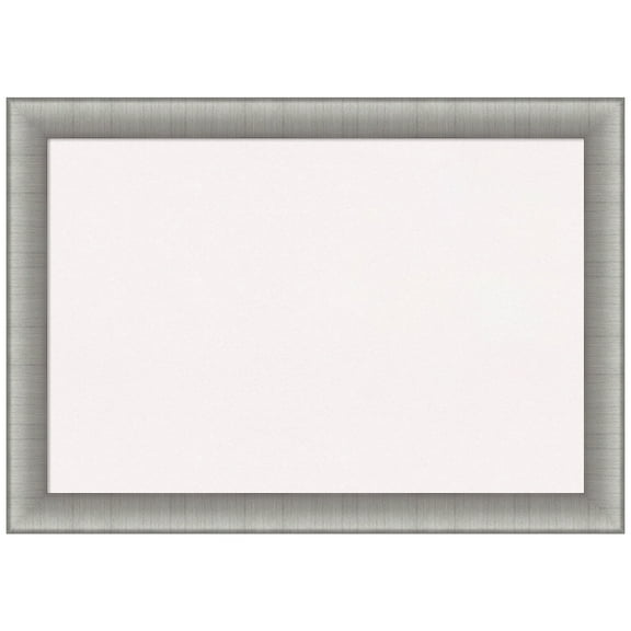 Amanti Art White Cork Board Framed Elegant Brushed Pewter Bulletin Board 41 in. x 29 in.