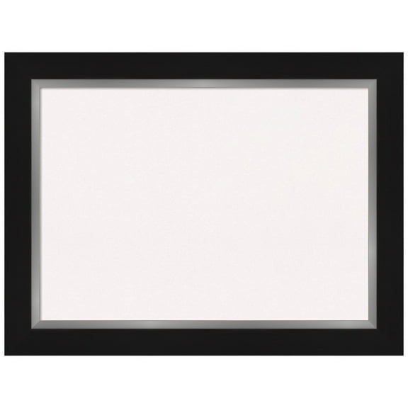 Amanti Art White Cork Board Framed Eva Black Silver Bulletin Board 33 in. x 25 in.