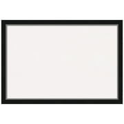 Amanti Art White Cork Board Framed Eva Black Silver Narrow Bulletin Board 39 in. x 27 in.