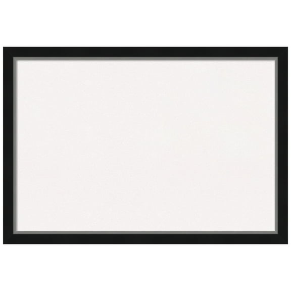 Amanti Art White Cork Board Framed Eva Black Silver Narrow Bulletin Board 39 in. x 27 in.