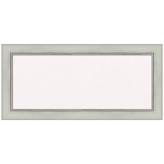 Amanti Art White Cork Board Framed Flair Silver Patina Bulletin Board 34 in. x 16 in.