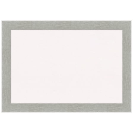 Amanti Art White Cork Board Framed Glam Linen Grey Bulletin Board 41 in. x 29 in.