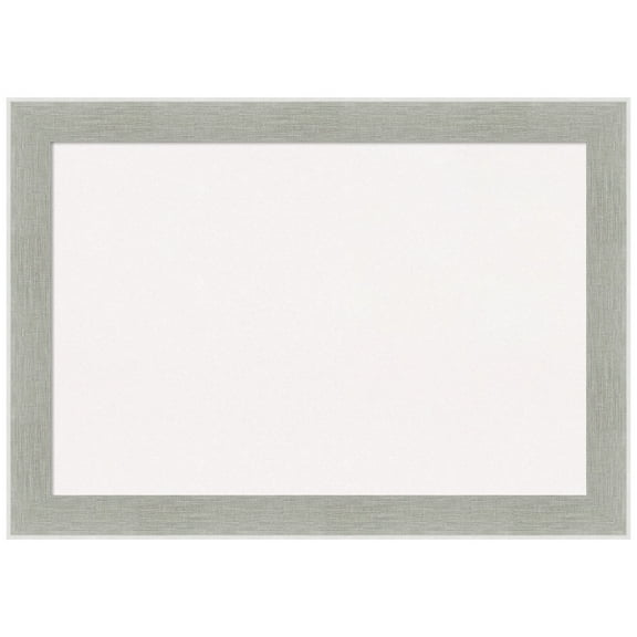 Amanti Art White Cork Board Framed Glam Linen Grey Bulletin Board 41 in. x 29 in.