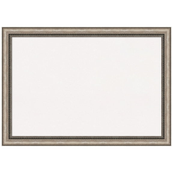 Amanti Art White Cork Board Framed Lyla Ornate Silver Bulletin Board 40 in. x 28 in.
